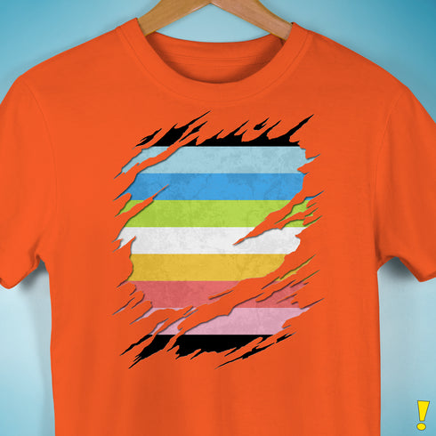 Queer Pride Flag Ripped Reveal Premium Unisex T-Shirt